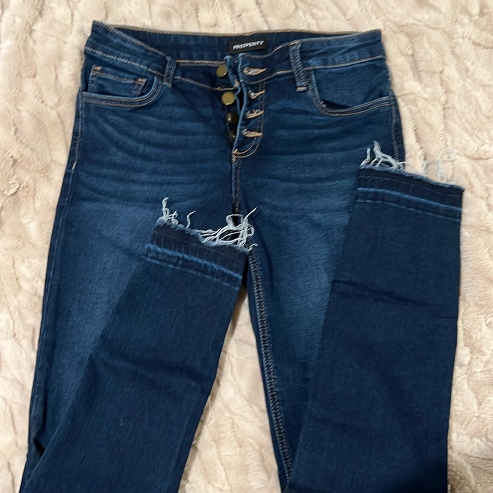 Like New Prosperity Button Fly Skinny Jeans Size 27